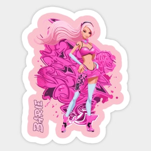 graffiti-style barbie Sticker